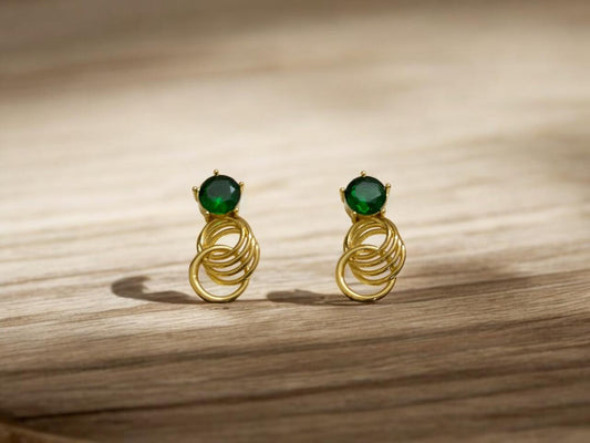 Emerald Orbit Earrings