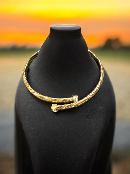 Torque Twist Anti-Tarnish Hasli Necklace