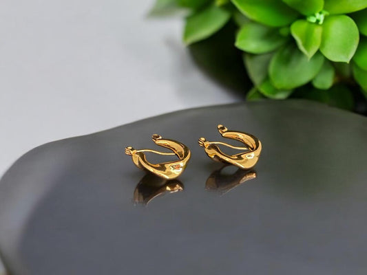 Melted Gold Hug Hoops