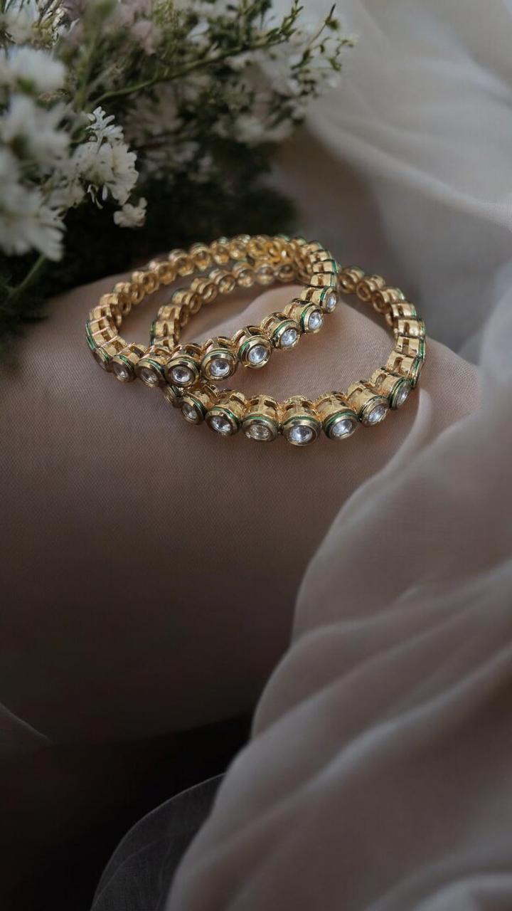 Crystal Bloom Bezel Bangles