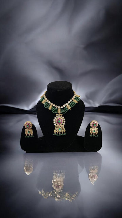 Emerald Grace Polki Choker Set