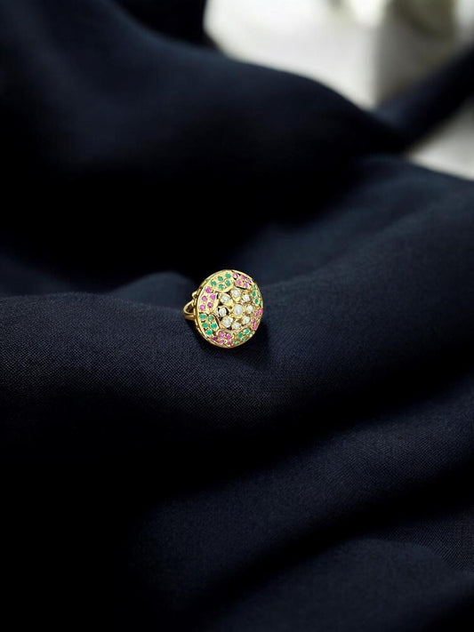 Multicolour Mosaic Stone Cocktail Ring