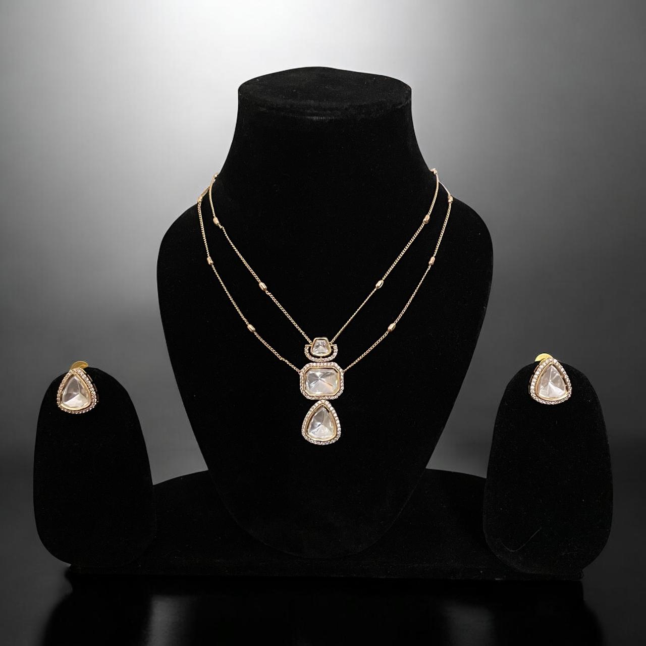 Layered Solitaire Trio Pendant Set