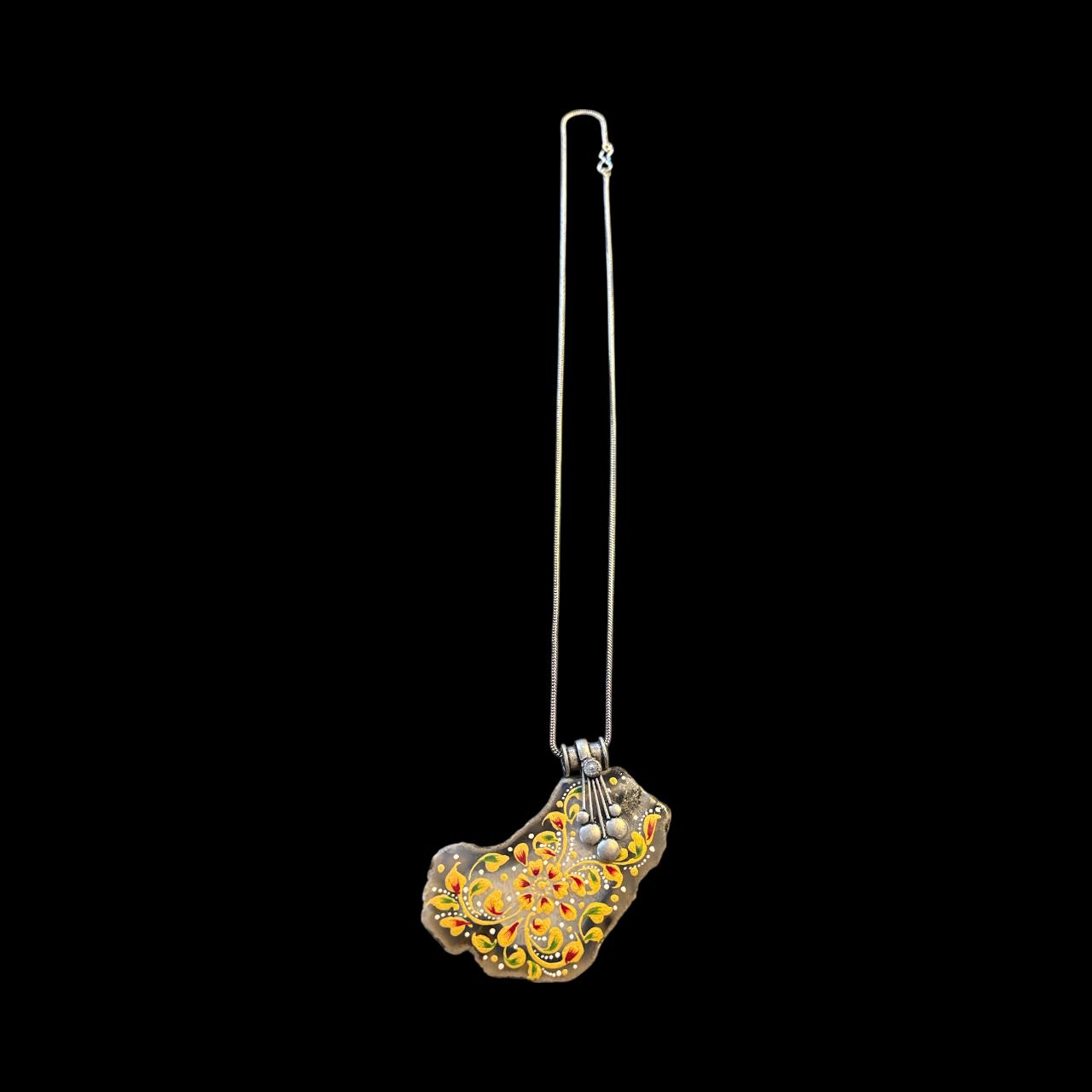 Handcrafted Floral Enamel Pendant Necklace