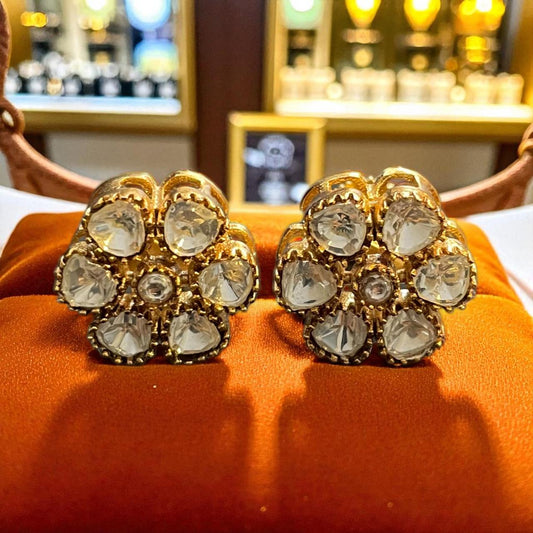 Classic Floral Kundan Stud Earrings