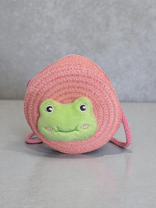 Cute Frog Face Round Sling Bag for Kids