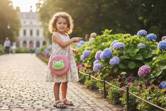Cute Frog Face Round Sling Bag for Kids