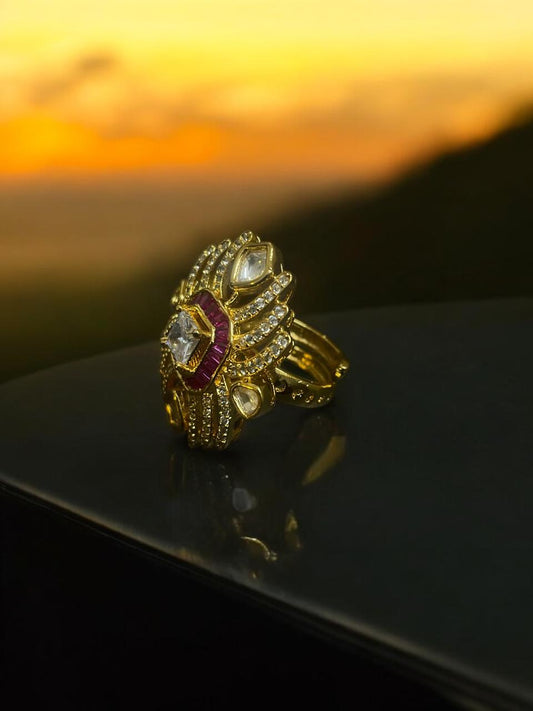 Rudra Regal Kundan Ring