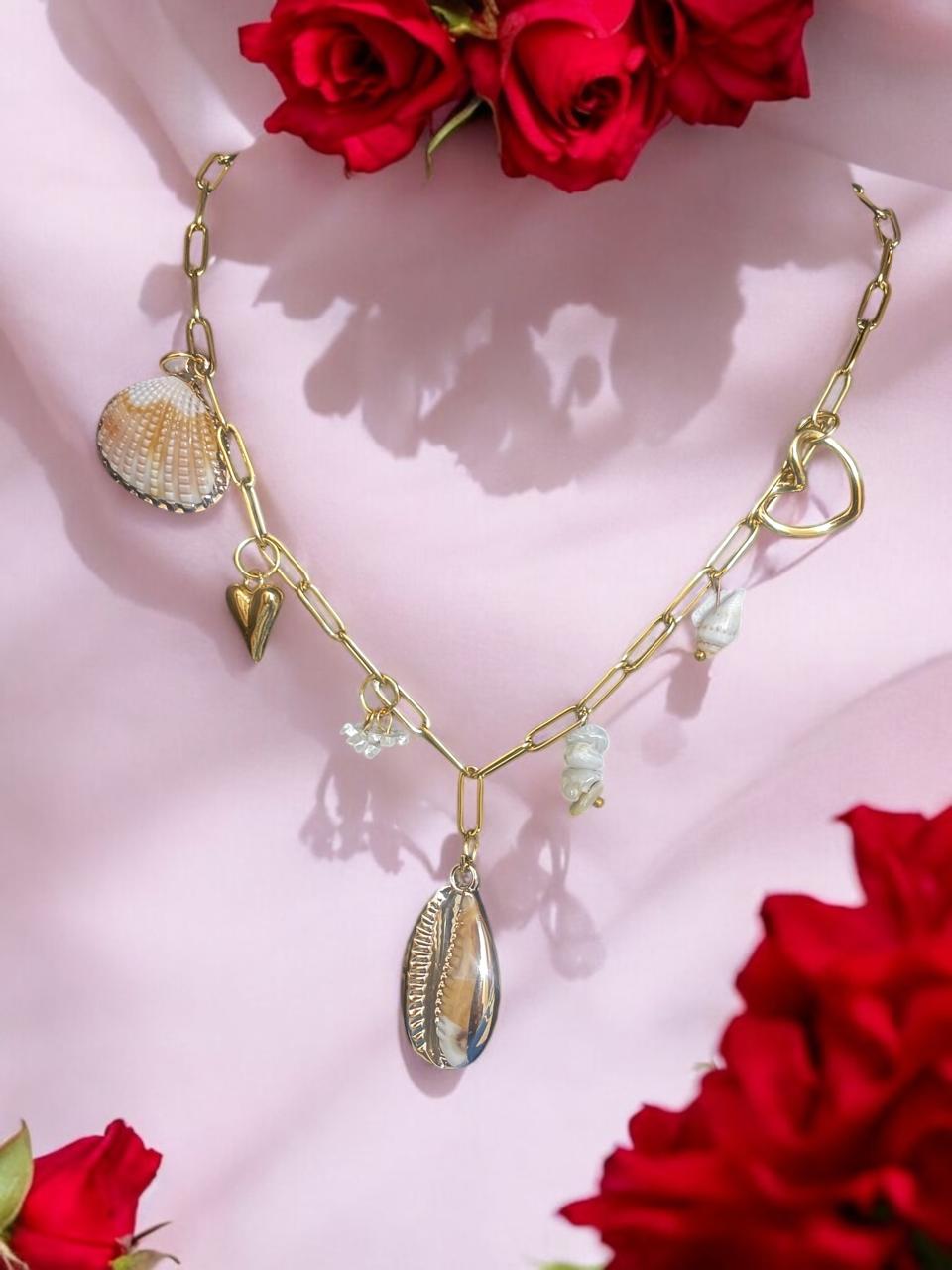 Golden Shoreline Charm Necklace