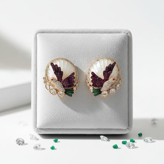 Mayura Pearl Bloom Statement Stud Earrings