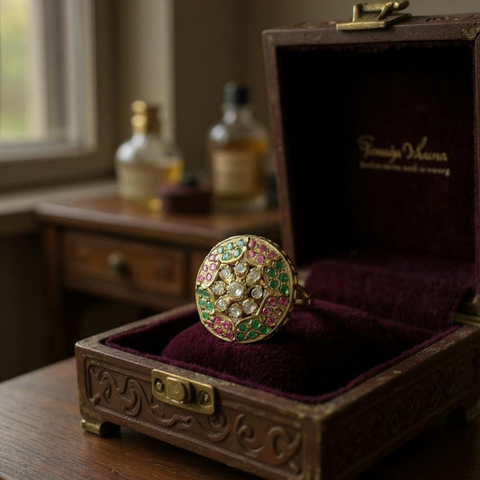 Multicolour Mosaic Stone Cocktail Ring