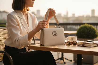 Designer-Inspired Textured Mini Sling Bag – Beige